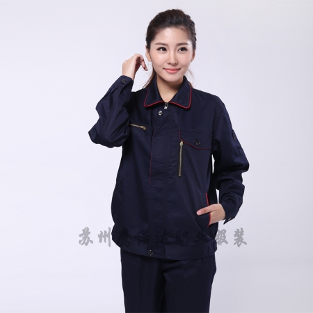 藏青拼大红超市工作服AC099-CS